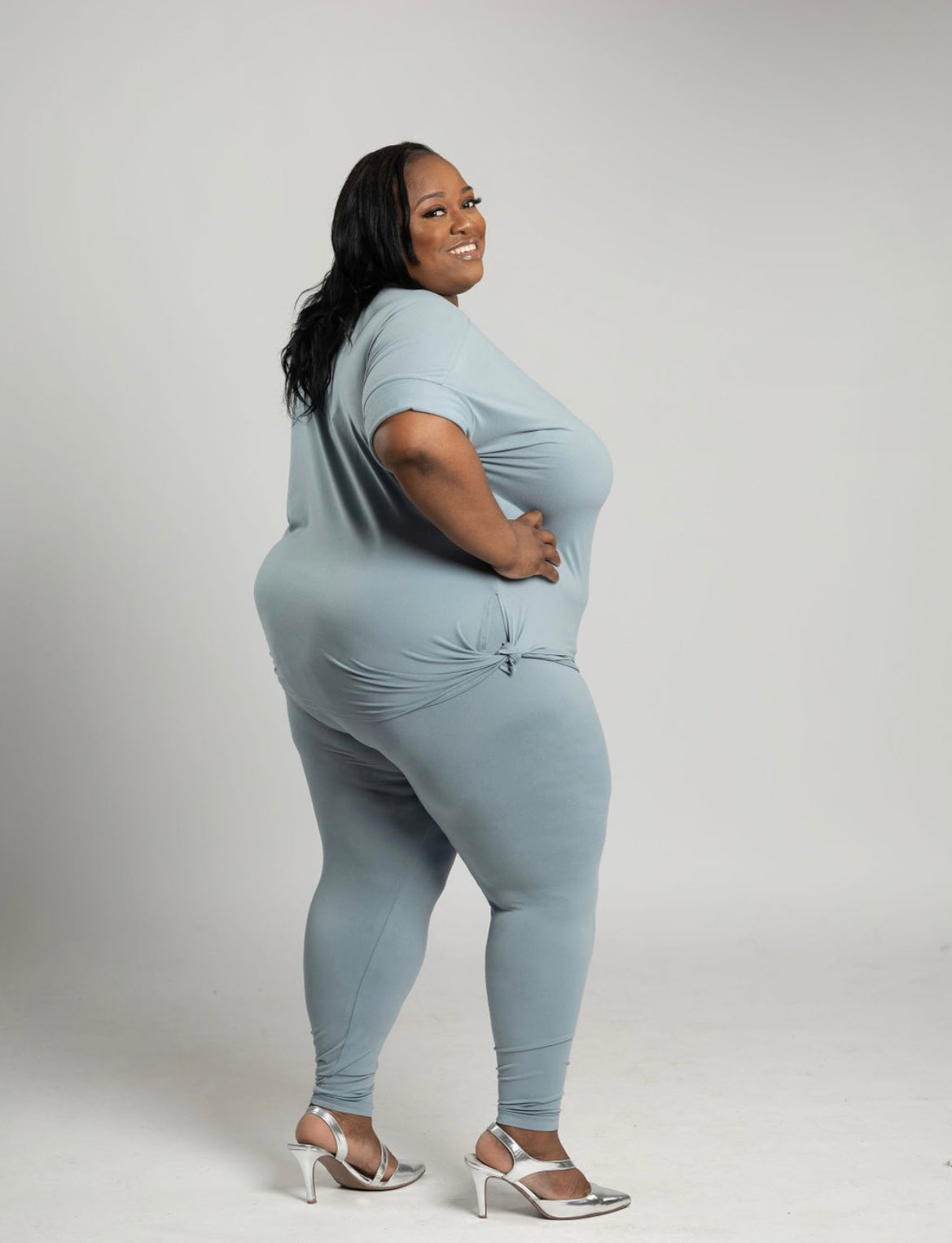 Plus Legging Set- BLUE GREY