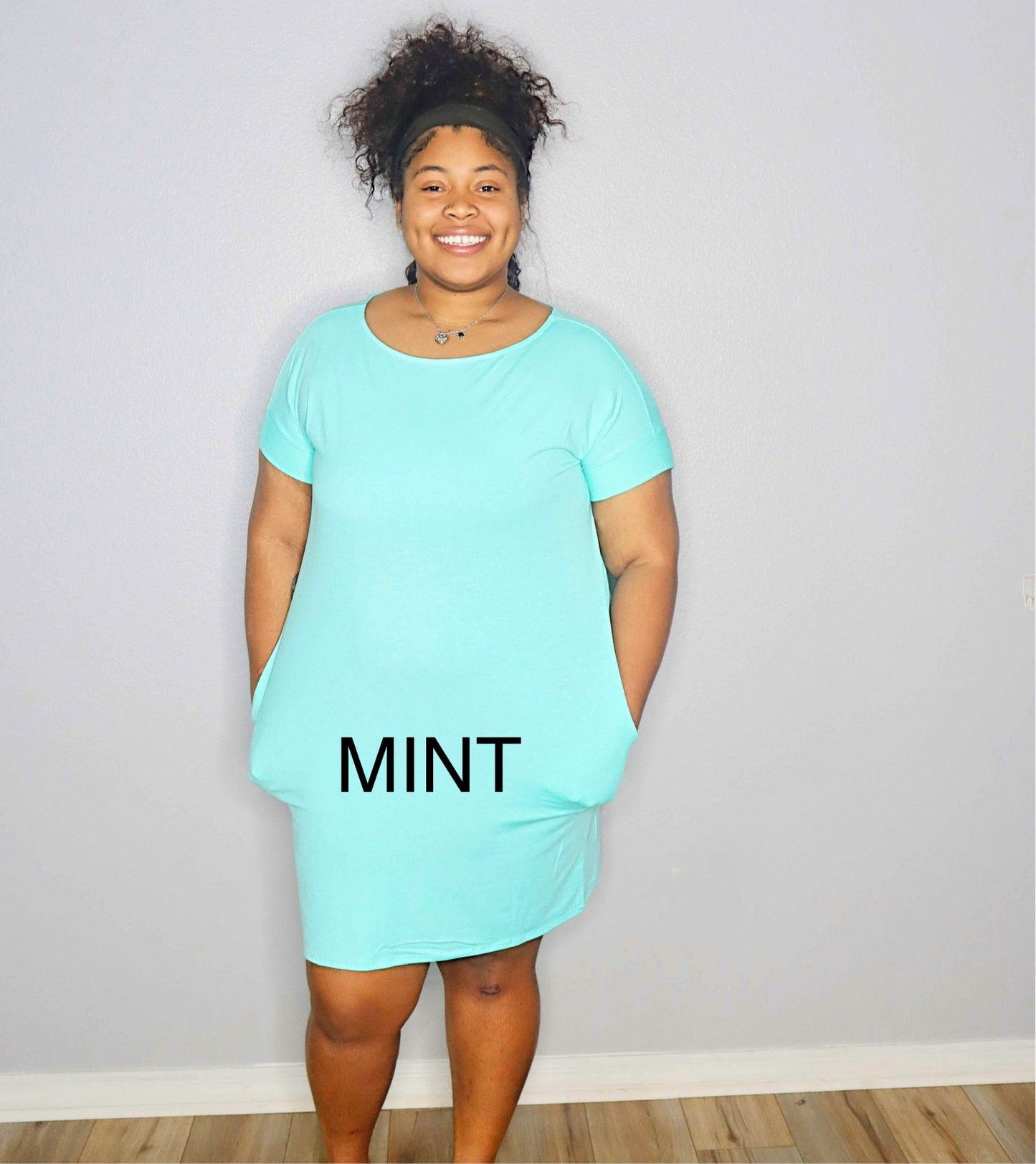 The Plus Chill Dress with Pockets - Mint