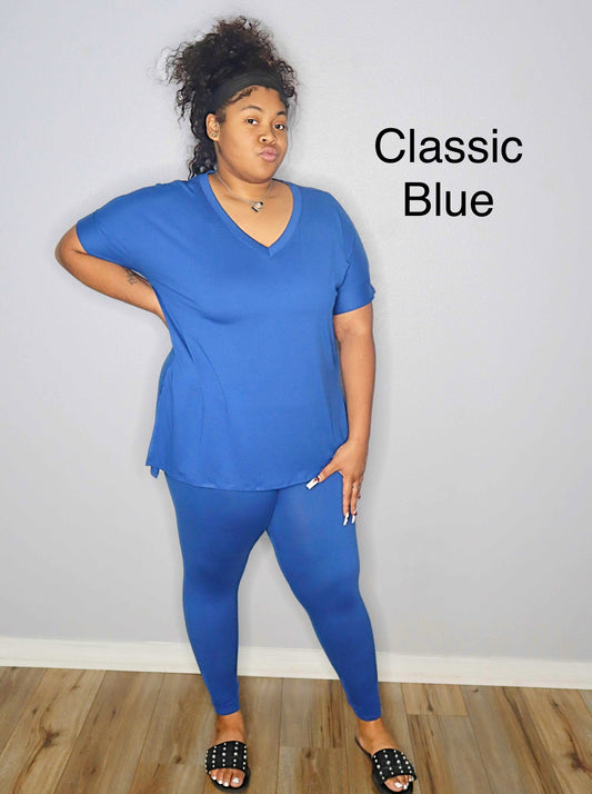 Plus Leggings Set- Classic Blue