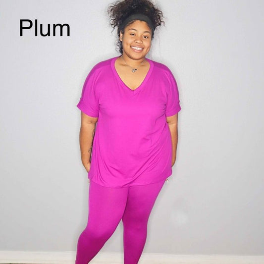 Plus Leggings Set - Plum